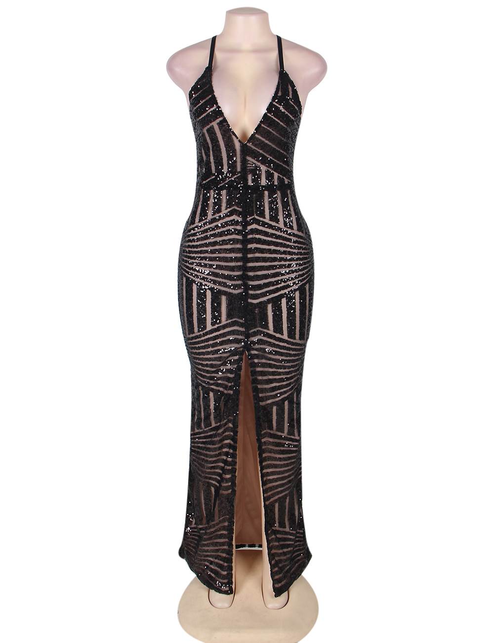 sequin work long gown