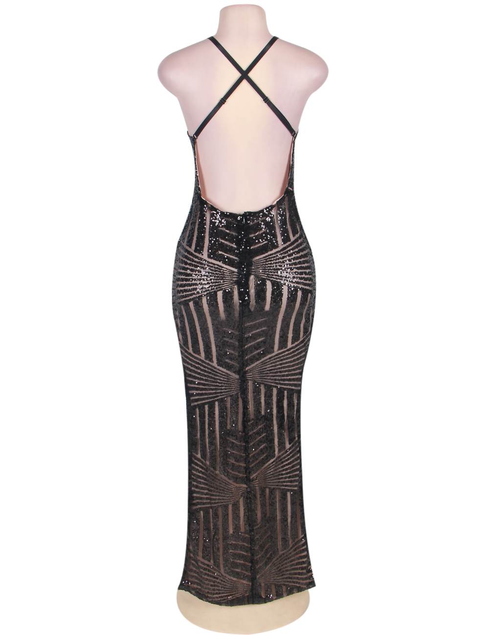 sequin work long gown