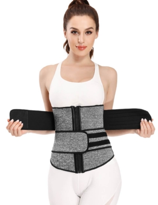 Zippered Double Belt 9 Steel Bones Neoprene Fitness Waist Trainer