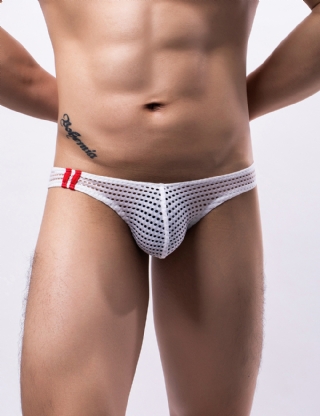 White Breathable Mesh Sexy Men's Brief