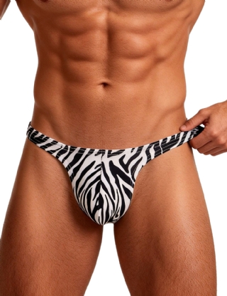 Sexy zebra print men thong