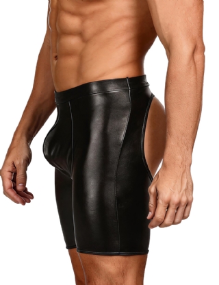 Men‘s Leather Pants With Exposed Hips