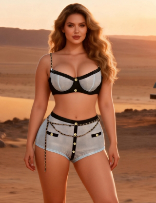 Blue Green Women Sexy Bra Set