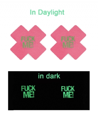 Red X Glitter in the Dark Nipple Cover