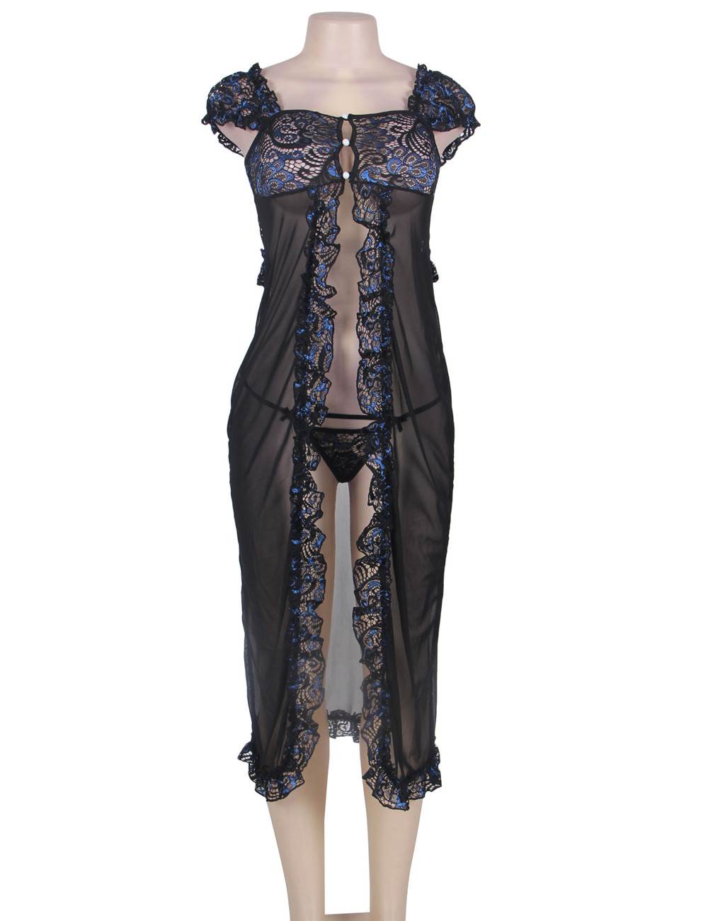 Adult Sexy Princess Embroidered Lace Night Robe