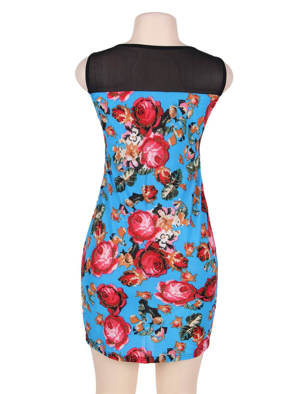 Sky Blue Flower Print Dresses Wholesale | Ohyeah