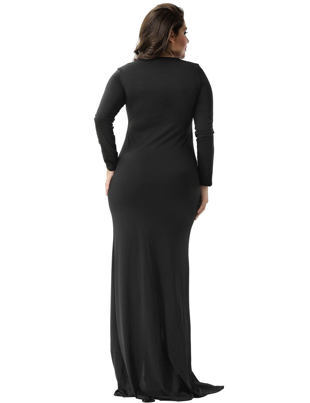 plus size black lace robe