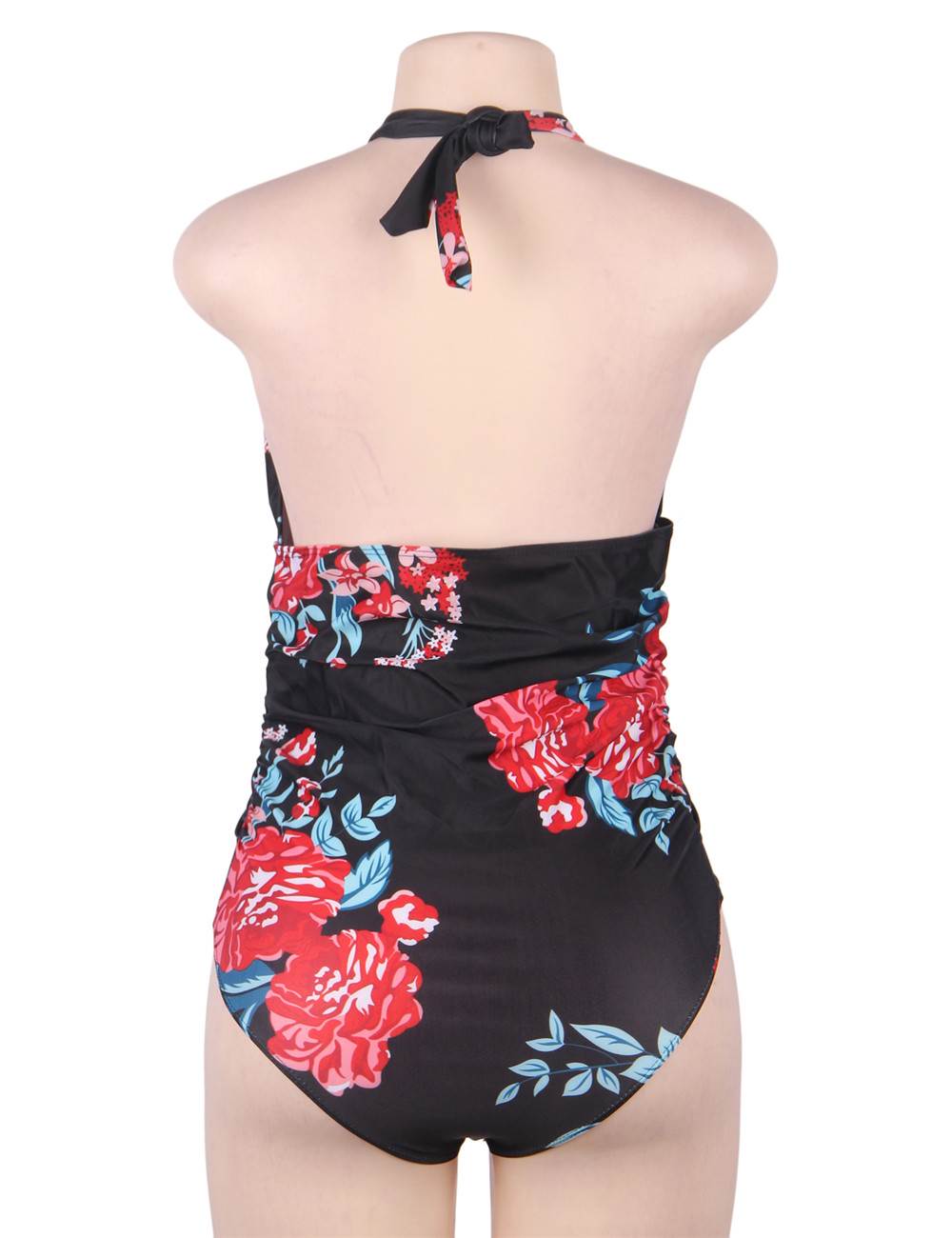 Floral Print Halter Tie Up Bikini Straps Backless Swimsuit Ohyeah