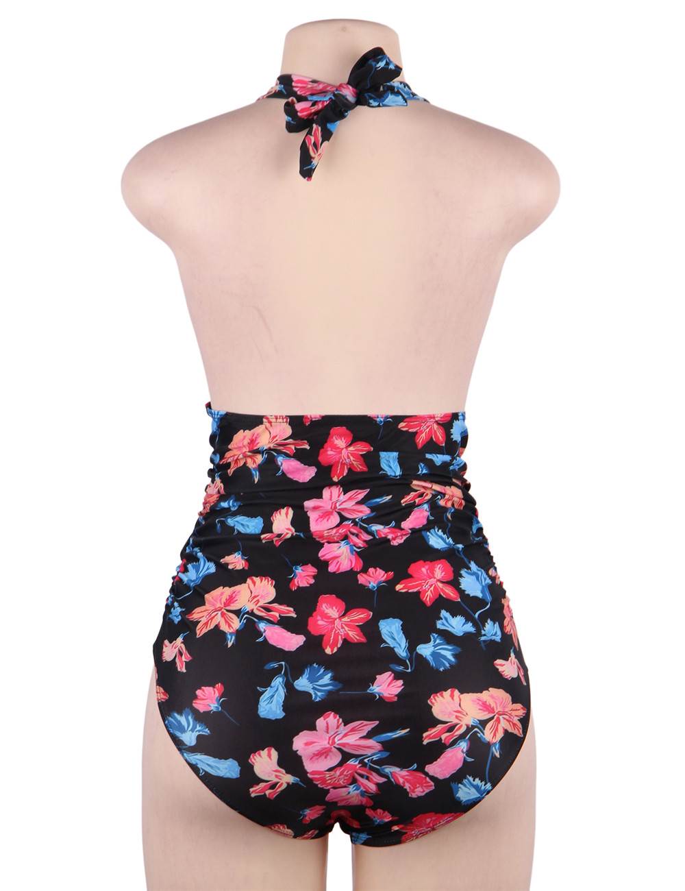 Printing Women Backless V Neck One Piece Floral Swimsuits Ohyeah