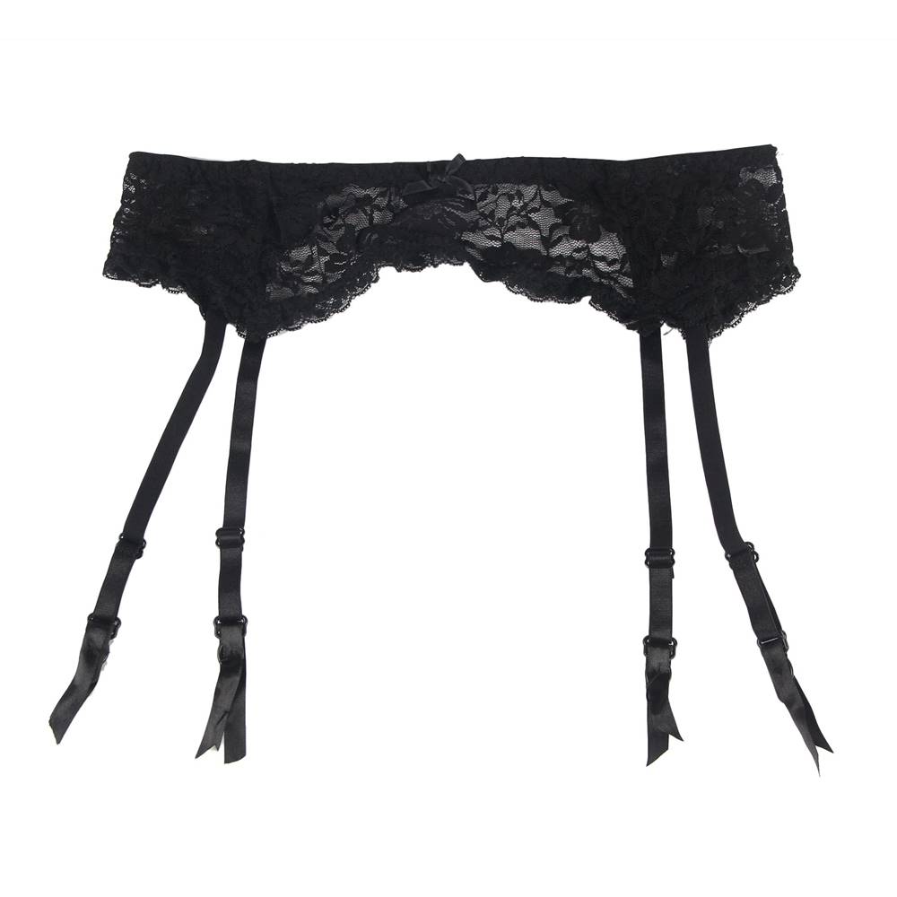 Black Lace Garter Crotchless Panty | Ohyeah