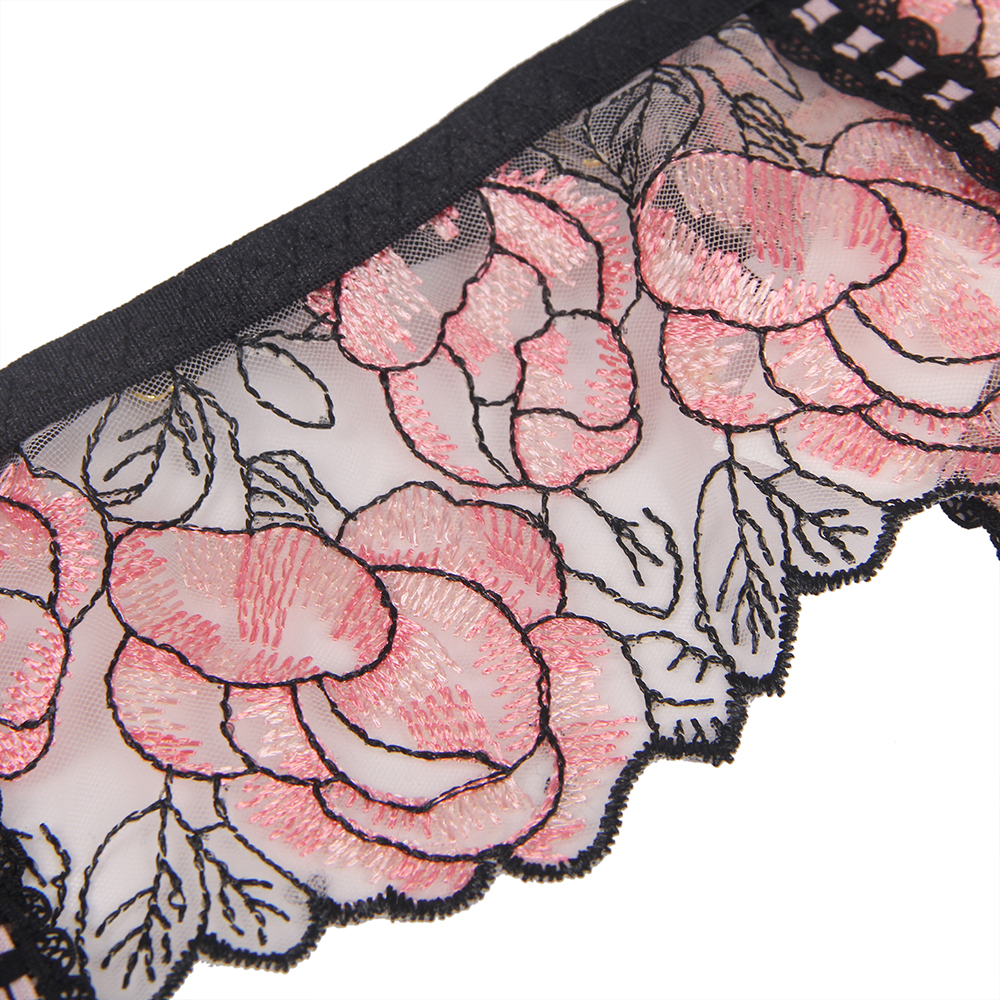 Accept dropshipping 3 piece erotic floral lace underwire garter ...