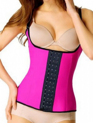 Rosy Steel Boned Latex Waist Trainer Vest