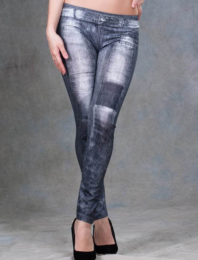 Wholesale Women Denim Pattern Leggings Ohyeah